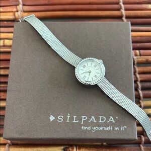 Silpada Silver Weave Band Women's Watch